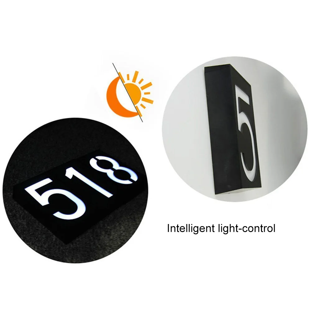 Солнечная энергия 6 светодиодный светильник знак Дом отель дверь адрес табличка