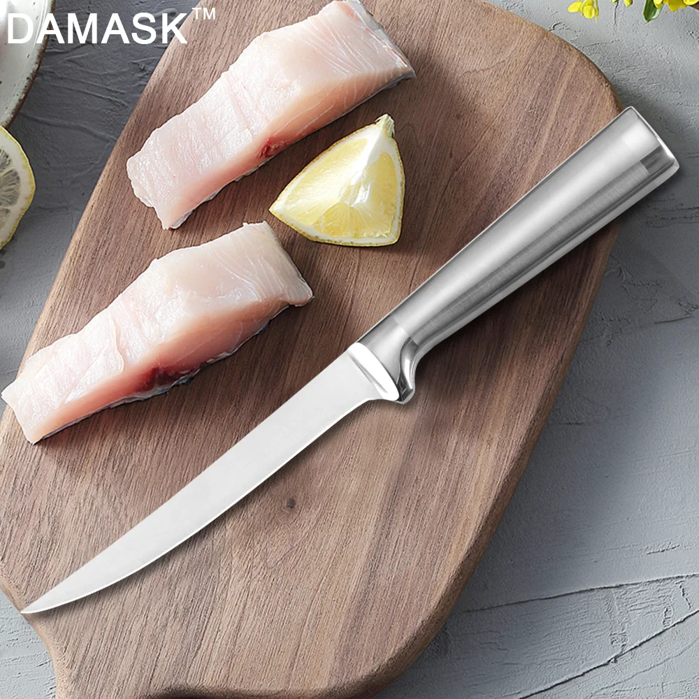 Высококачественные острые кухонные ножи DAMASK из нержавеющей стали с косточками