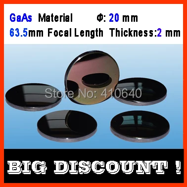 

1 Piece Focus len GaAs material diameter 20 mm focus length 63.5 mm thickness 2 mm CO2 laser for laser engraver cutting Machine