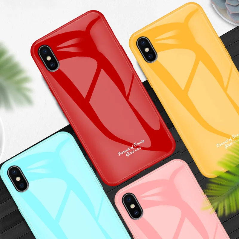 Роскошный закаленный стеклянный чехол для iPhone Xs Max 7 6s 8 Plus 7Plus противоударный XR |
