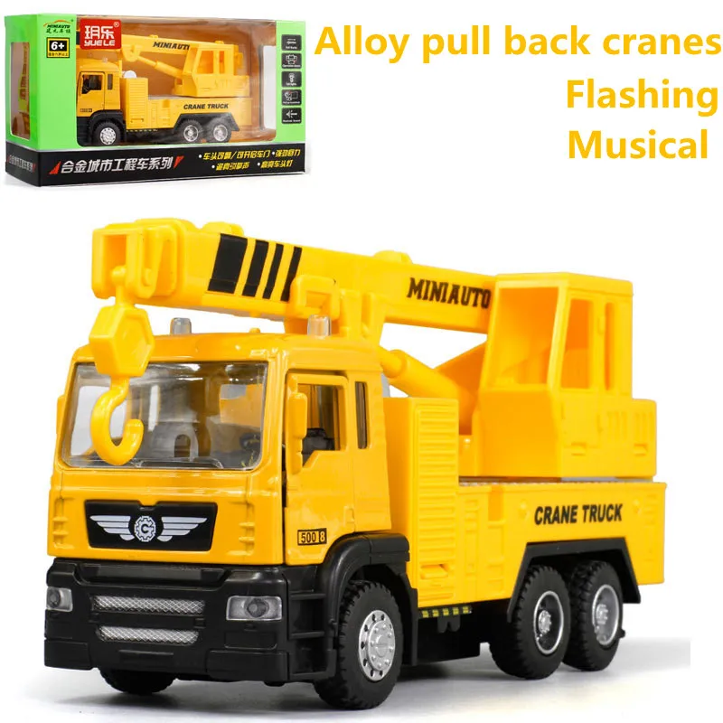 

High simulation Crane crane model,1: 43 scale alloy pull back toy cars, flashing & musical,diecasts & toy vehicl,free shpping