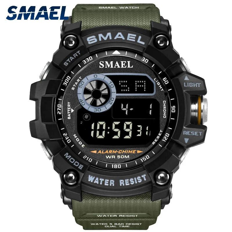 SMAEL 8010 наружные спортивные цифровые мужские наручные часы с большим циферблатом