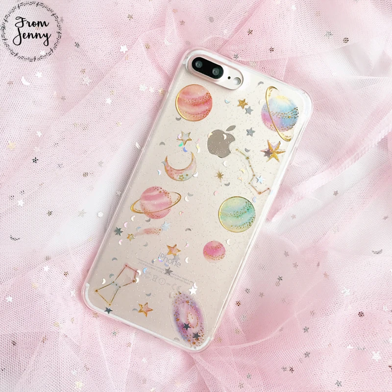 Милые прозрачные чехлы для iPhone 7 7plus 6 6S 6plus 6splus 8 8plus мягкий чехол из ТПУ девочек