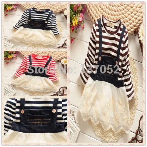 Новый 2015 хлопок детский дети новорожденных девочек весна платье принцессы с