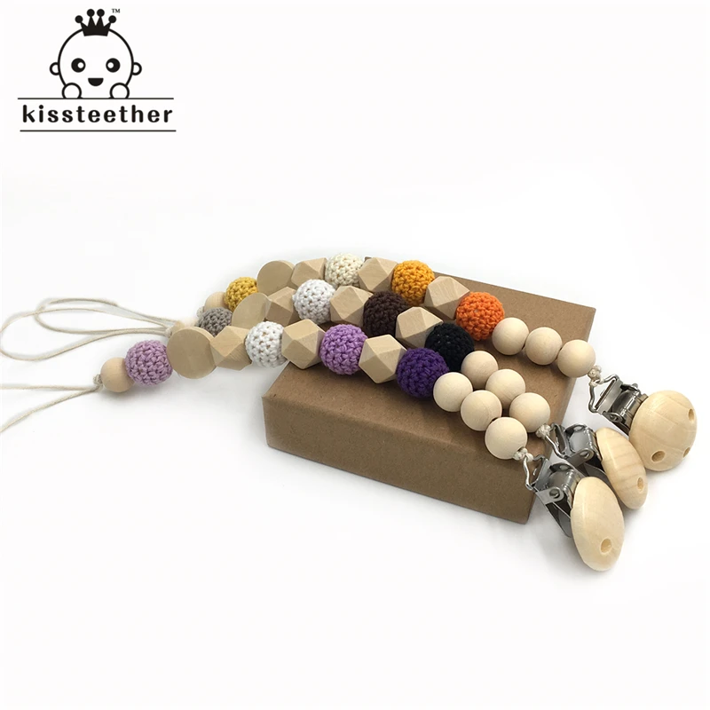 3 шт./лот деревянный Прорезыватель для зубов кормления бусины вязания крючком