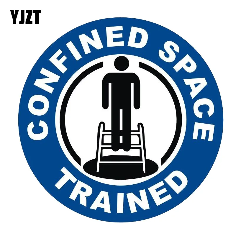 

YJZT 15CM*15CM Funny Car Sticker Confined Space Trained Funny PVC Decal 12-0447