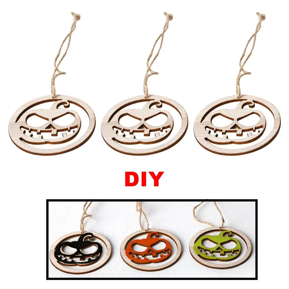 3 шт. деревянные подвесные круглые тыквы для Хэллоуина/ведьма/дом с