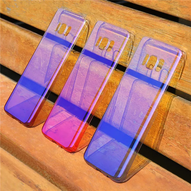 Slim Hard Phone Cases for Samsung Galaxy S8 S9 S10 Plus Case Gradient Plastic S7 edge NOTE 8 9 Cover Coque|Бамперы| |