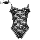 Мужское нижнее белье, экзотические боди, облегающие тонкие бретельки, прозрачные кружевные прорезы для сосков с лентой, боди-стринги для ночного клуба