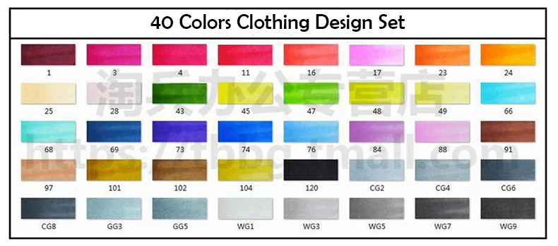 40 Clothing Set Touchliit 30/40/60/80 алкоголь двойной маркер для рисования Аниме/Архитектура/Костюмы/Пейзаж/Дизайн интерьера Pro маркер графических перьев - Цвет: 40 Clothing Set