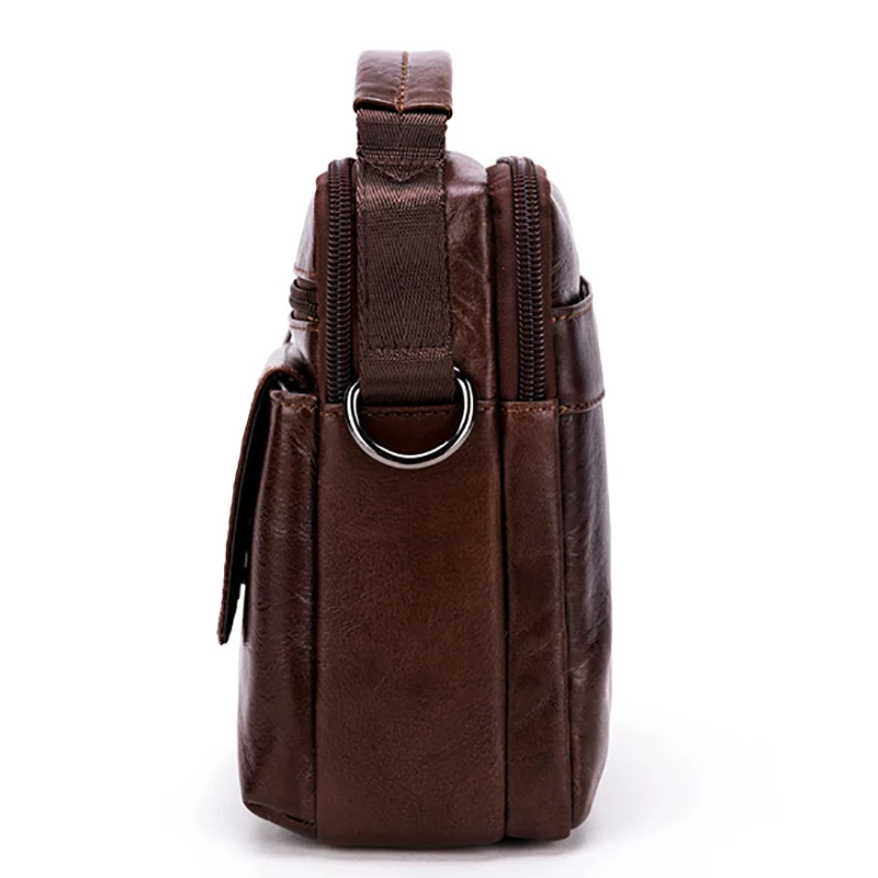 Мужская сумка мессенджер из натуральной кожи винтажная маленькая через плечо