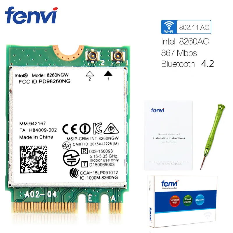Dual Band AC1200 Wi Fi 8260NGW для Intel Беспроводной AC 8260 NGFF 2 4/5 ГГц 867 м Wlan 802.11a/b/g/n/ac Bluetooth 4 Mini Card|ac