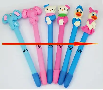 20pcs High quality Polymer clay kids gift pen arrow style in stock soft ballpoint novelty cartoon students ball | Канцтовары для