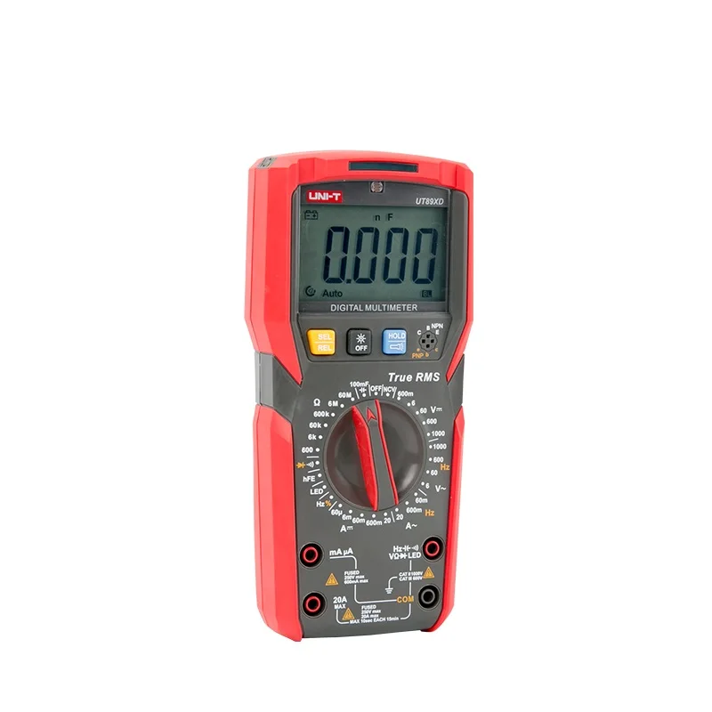UNI-T UT89XD Профессиональный цифровой мультиметр True RMS 1000V 20A AC DC вольтметр измеритель сопротивления емкости светодиодный