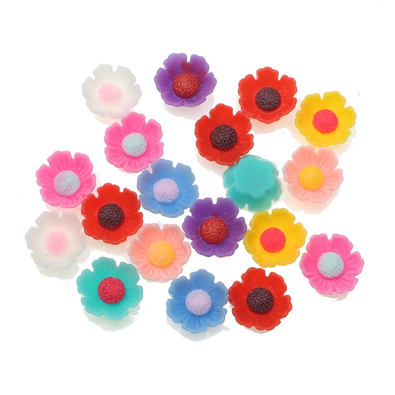50Pcs Resin Flowers For Nail Art Rhinestones Decorations Crafts Flatback Cabochon Embellishments Scrapbooking Accessories | Дом и сад