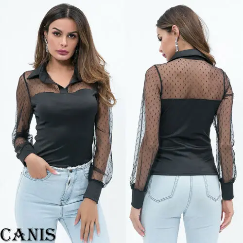 Женские сетчатые прозрачные кружевные рубашки женские летние лоскутные блузки с
