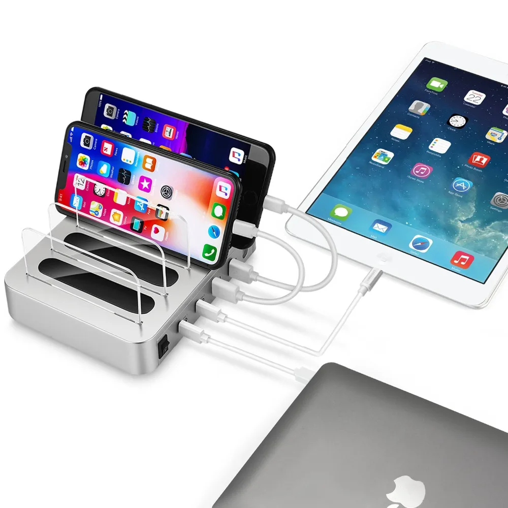 4-Порты и разъёмы USB 3,1 Тип C Зарядное устройство 40 Вт Dual USB C PD зарядная станция Док-станция Зарядное устройство для iphone samsung huawei док-станции