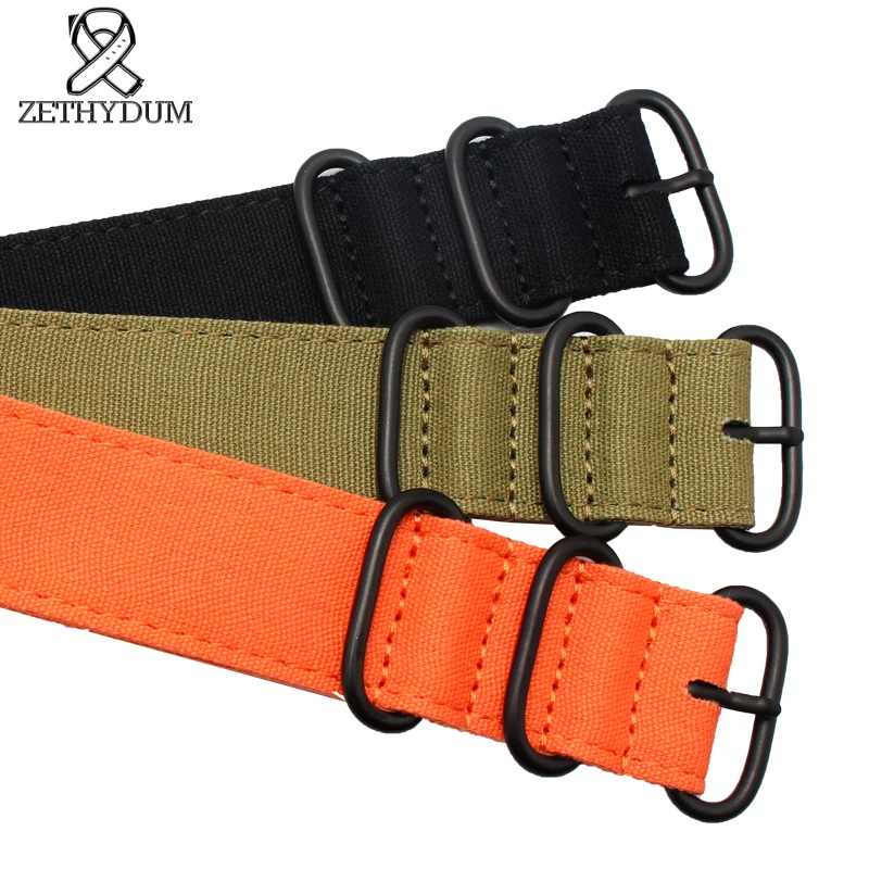 

Холщовый длинный Браслет для часов на заказ, ремешок для часов 20 22 24 26 мм, спортивный черный армейский зеленый ремешок для часов, аксессуары ...