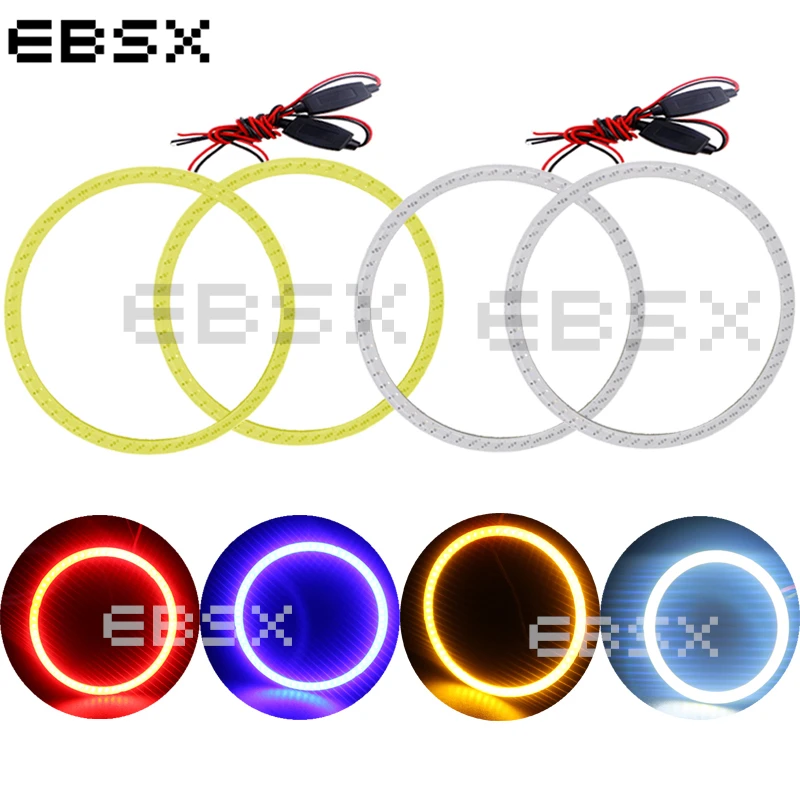 EBSX наборами по 2 пары автомобиль гало кольца COB 60 мм 70 80 90 100 110 120 Ангельские глазки