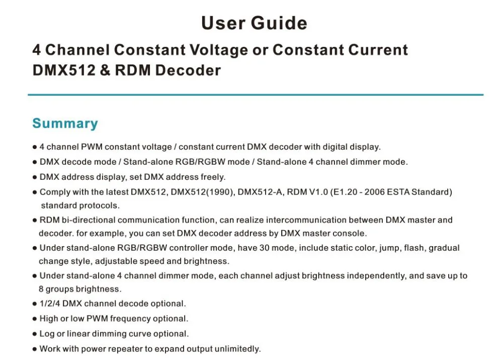 DC12V-24V 4 канальный 4CH ШИМ постоянное напряжение/постоянный ток DMX декодер DMX512 светодиодный контроллер для RGB RGBW светодиодные ленты
