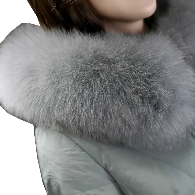 Omlesa длинный пуховик Для женщин большой Размеры Новинка 2017 года зимние парки с