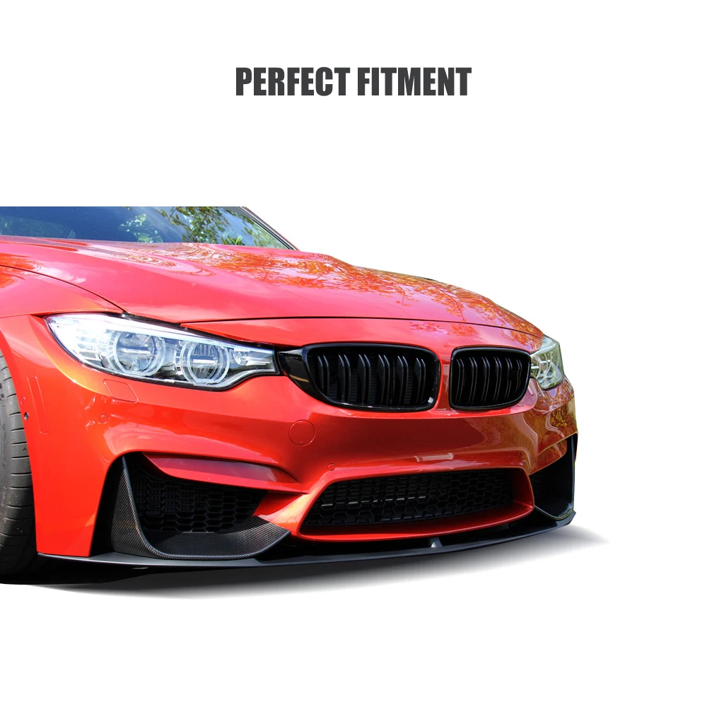 Разветвители губ переднего бампера из углеродного волокна для BMW F82 M4 F80 M3 2014 2017