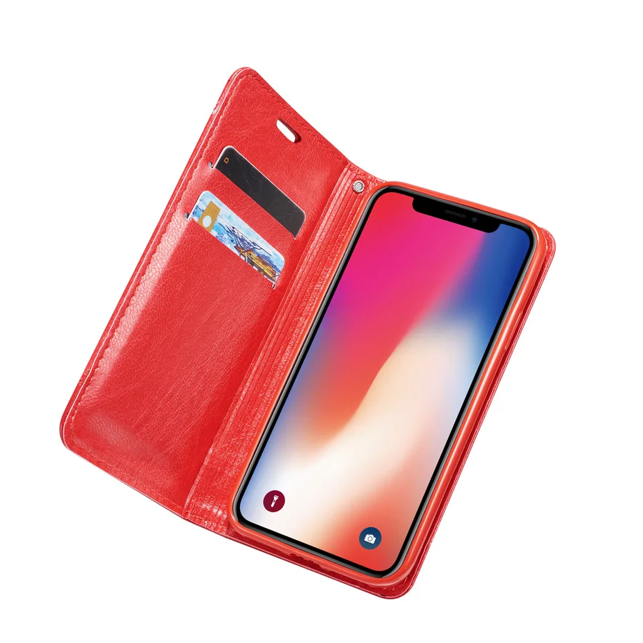 Роскошный кожаный чехол книжка с зернистой фактурой для Iphone XS MAX XR 7 8 6 6S PLUS 5 5G SE Etui