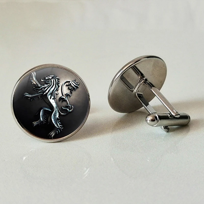 WUSQWSC Silver Plated Game of Power Home Shirt Stark Winter Coming Round Glass Men's Cuffs Cufflinks Gifts Customized | Украшения и