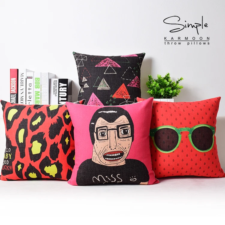 Популярные художественная подушка крышка стола льняные леопардовые очки