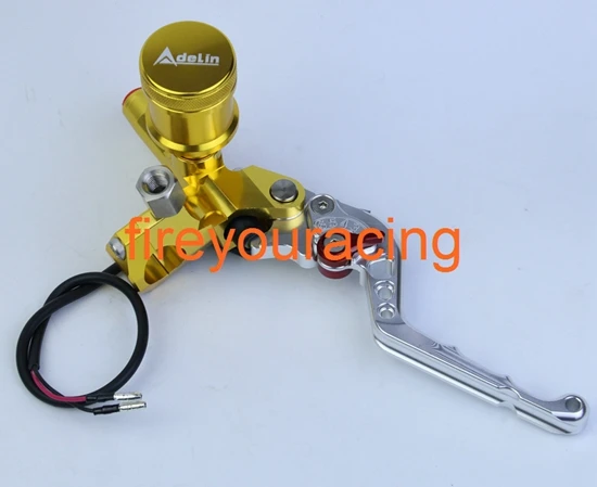 golden right brake ADELIN главный тормозной цилиндр мотоцикла с ЧПУ 7/" 22 мм насос для yamaha kawasaki suzuki honda дисковый гидравлический рычаг сцепления - Цвет: golden right brake