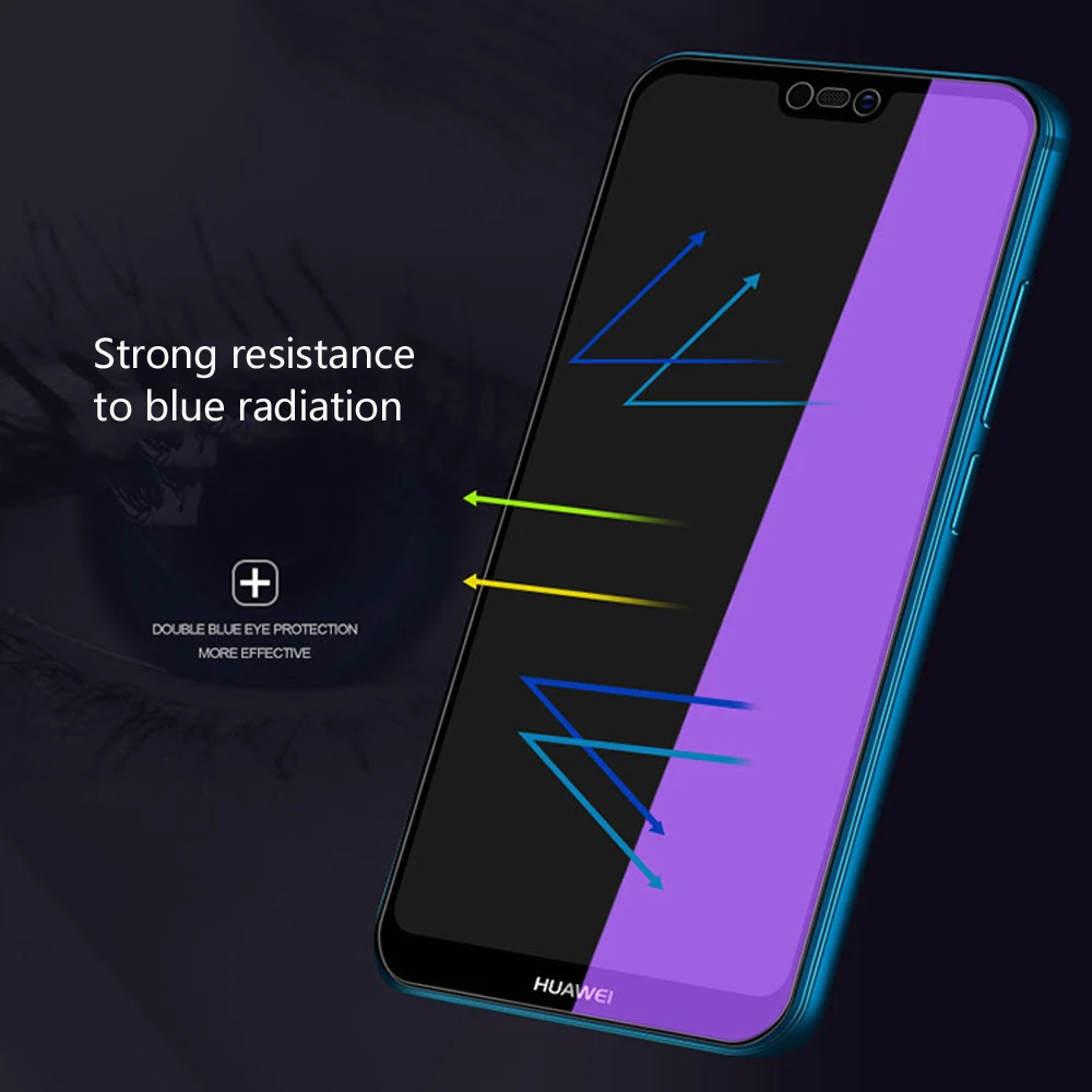 OTAO полное покрытие фиолетовый светильник закаленное стекло для huawei P20 Pro Защита экрана для Honor 10 9 8 8X MAX Play V10 Note 10 8 пленка
