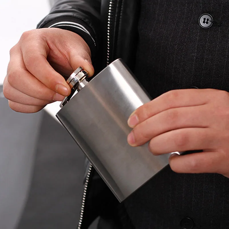 

Portable 7 OZ Hip Flask Set With Funnel+2 Cups Stainless Steel Alcohol Bottle Whiskey Flagon Personalized Screw Cap Pocket Flask