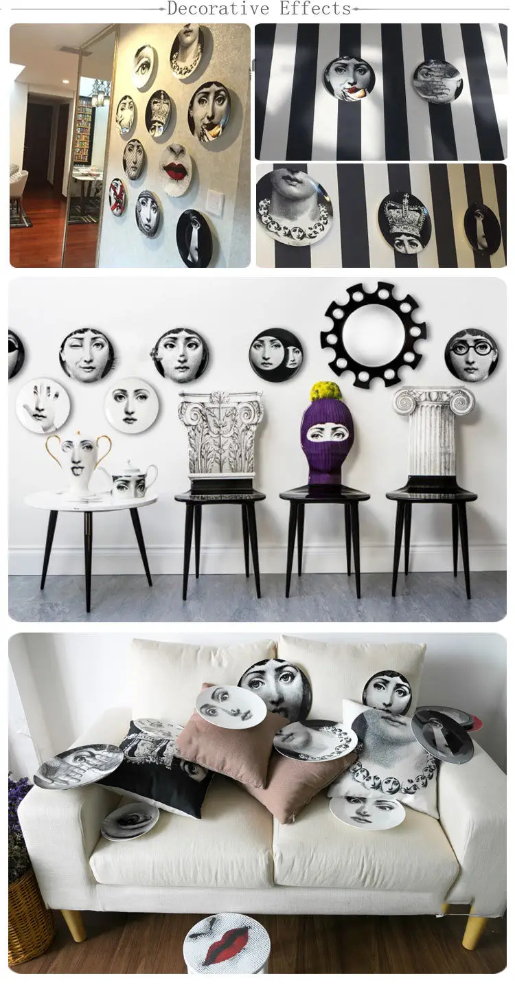 Fornasetti керамические настенные тарелки декоративные для дома, гостиной, кофейни, бара, ресторана, офиса, настенные подвесные тарелки