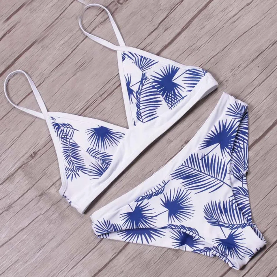 Lyric 2019 Newest Sexy High Neck Bikinis Women Cut Out Swimsuit Bandage Swimwear Set Brazilian Printed Padded Bathing Suits |