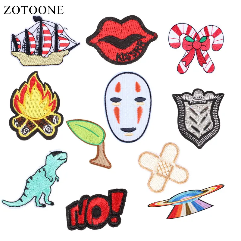 ZOTOONE нашивки в виде динозавра наклейки на губы значки Diy утюжок одежде