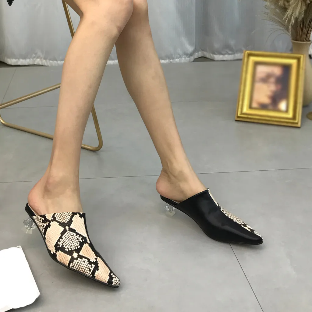 YOUYEDIAN/пикантные женские туфли из змеиной кожи с острым носком Босоножки на