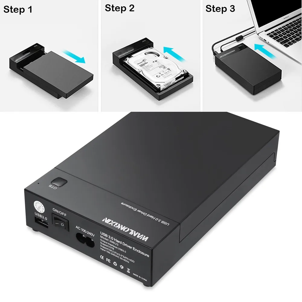 Внешний инструмент жесткий диск USB 3,0 для SATA док-станция для 2,5/3,5 дюймов HDD SSD Поддержка UASP автоматический сон