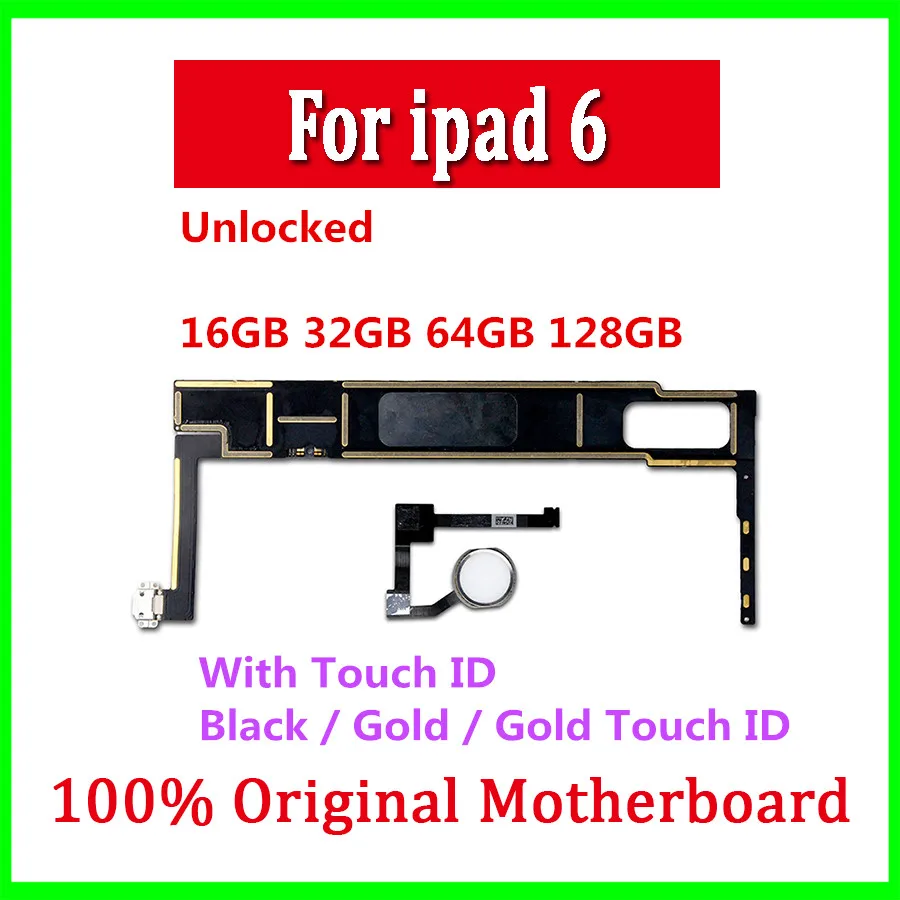 Материнская плата для iPad 6 Air 2 оригинальная разблокированная логическая с