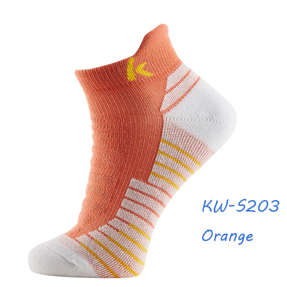 KW-S203Orange Kawasaki, спортивные носки для бега, велоспорта, бадминтона, фитнеса, дышащие, защищают ноги, впитывают, хлопковые, предотвращают запах ног - Цвет: KW-S203Orange