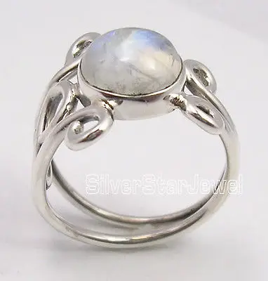 Эксклюзивное кольцо с радужным лунным камнем в городском стиле любого размера