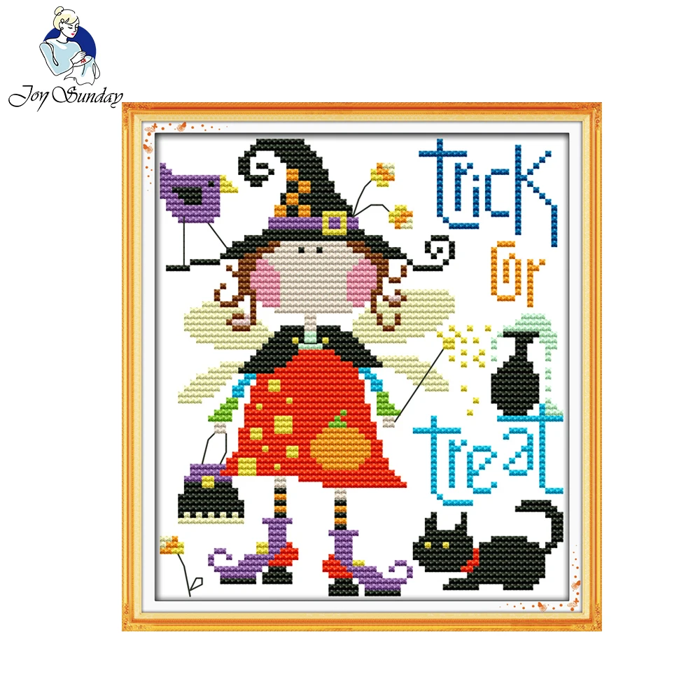 Joy Sunday хэллоуин роспись с эльфом счетные или штампованные наборы 11CT 14CT вышивка