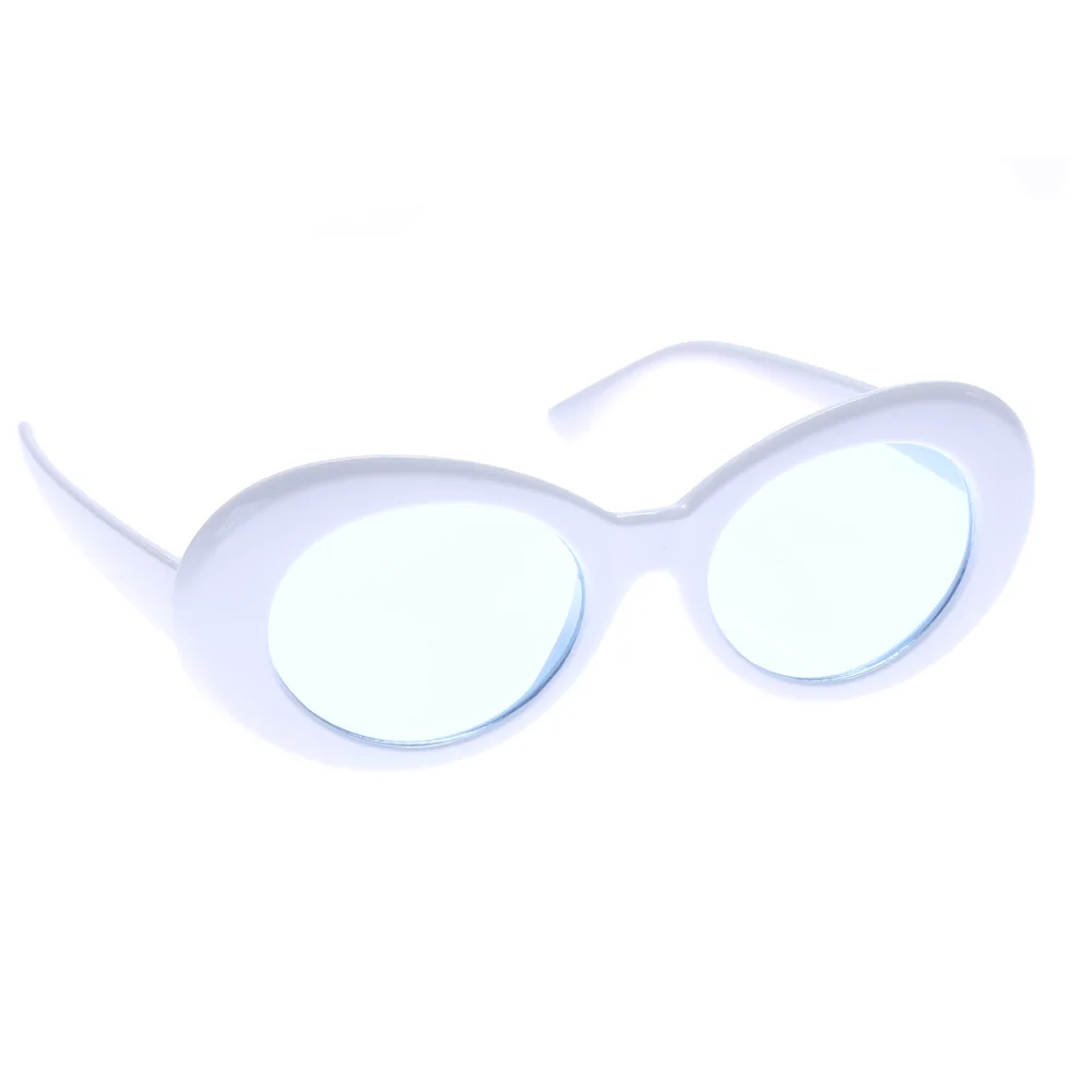 solidwhiteblue Ретро-очки унисекс солнцезащитные очки Rapper овальные затемняющие очки высокие продажи Спортивное Вождение на открытом воздухе модный водитель очки подарок - Цвет: solidwhiteblue