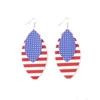 independent day souvenirs the stars and stripes flag marquise leather dangle drop earrings for women american flag drop earrings