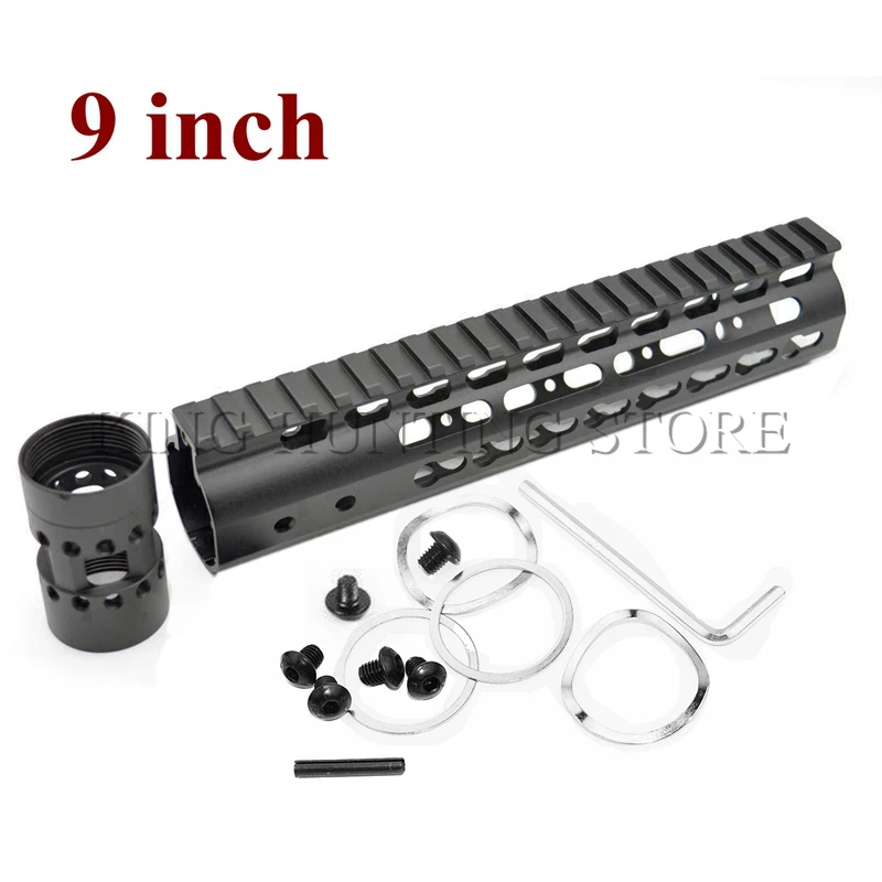9 inch Черный матовый " 9" 1" 12" 13," 15" дюймов Handguard RIS Rail Airsoft M4 AR1 Keymod. 223/5. 56 Picatinny Quad Rail - Цвет: 9 inch