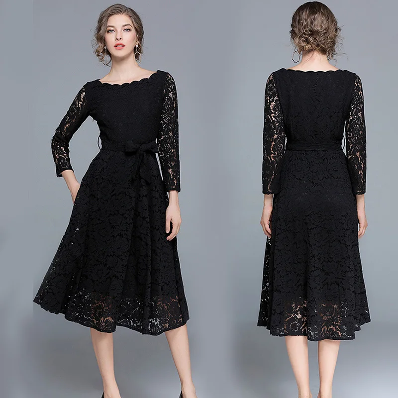 Bonnie Thea женское элегантное белое кружевное длинное платье Осенние Женские