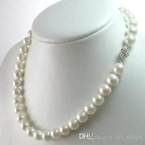 

8mm AAA+ White South Sea Shell Pearl Necklace 18" LL033>>> free shipping