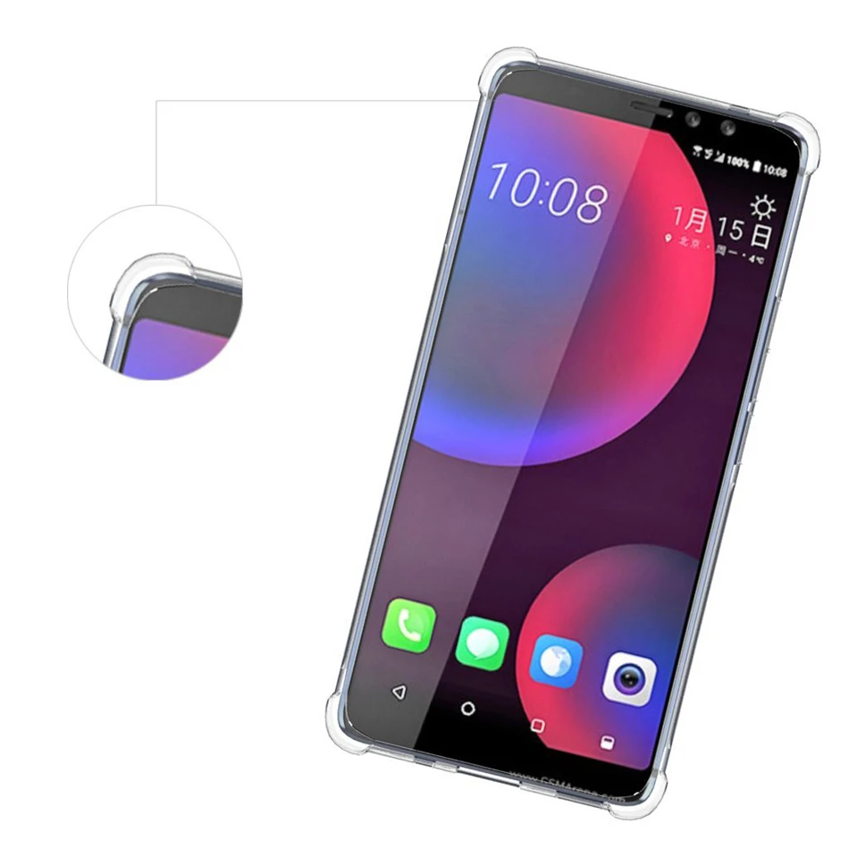 For HTC U11 U Play Eyes Life Plus One A9s X10 M10 Desire 10 12 Pro Evo Case Air Cushion Soft Slim Clear Crystal Cover Capa |