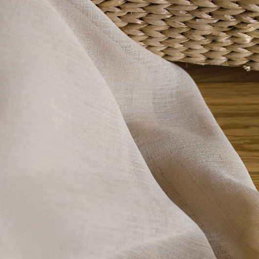 Raw Linen Однотонная белая Тюлевая занавеска s для гостиной/спальни, вуаль, занавеска фиолетовая для французских дверей, синяя серая прозрачная льняная драпировка wp2763 - Цвет: Raw Linen
