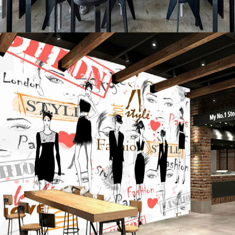 Модная одежда для девочек большие настенные 3D обои спальни 12 квадратных метров