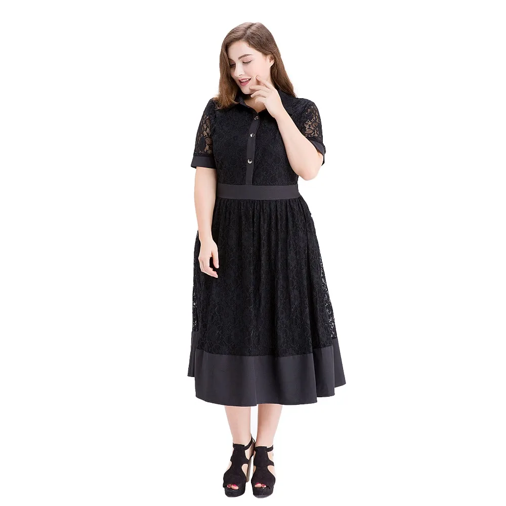 Crazy размера плюс Mall черное кружевное платье женские элегантные вечерние платья с